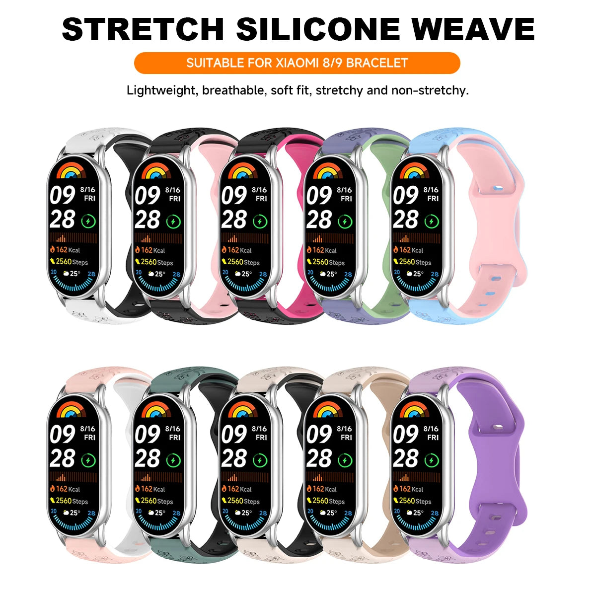 3D Flower Silicone Band for Xiaomi Mi Band 8 & 9 NFC Peaceful Pleasures Health and Wellness