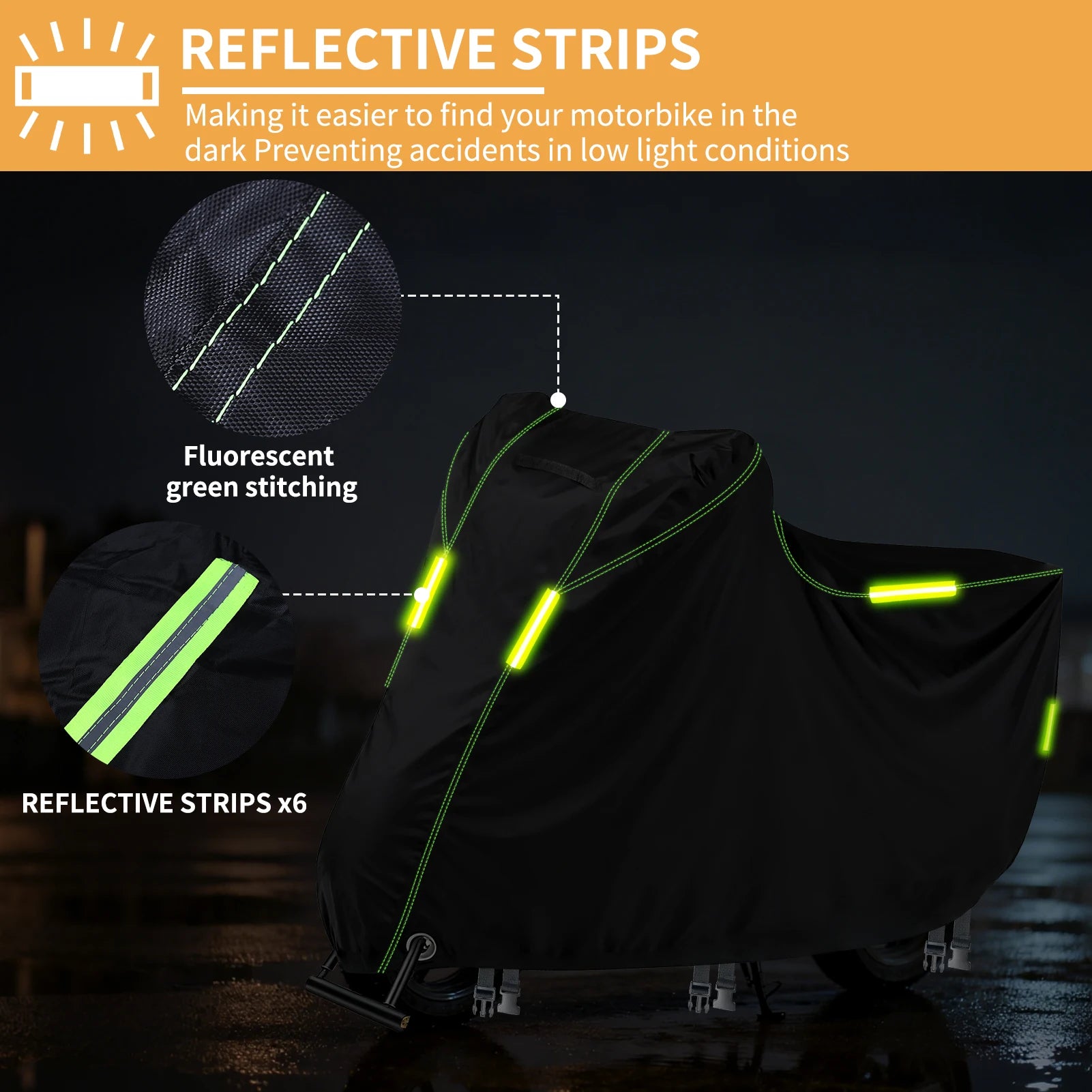 Motorcycle Cover Waterproof All Season Dustproof UV Protective Outdoor Indoor Scooter 190T Wear-resistant Fabric Motorbike Cover Peaceful Pleasures Health and Wellness