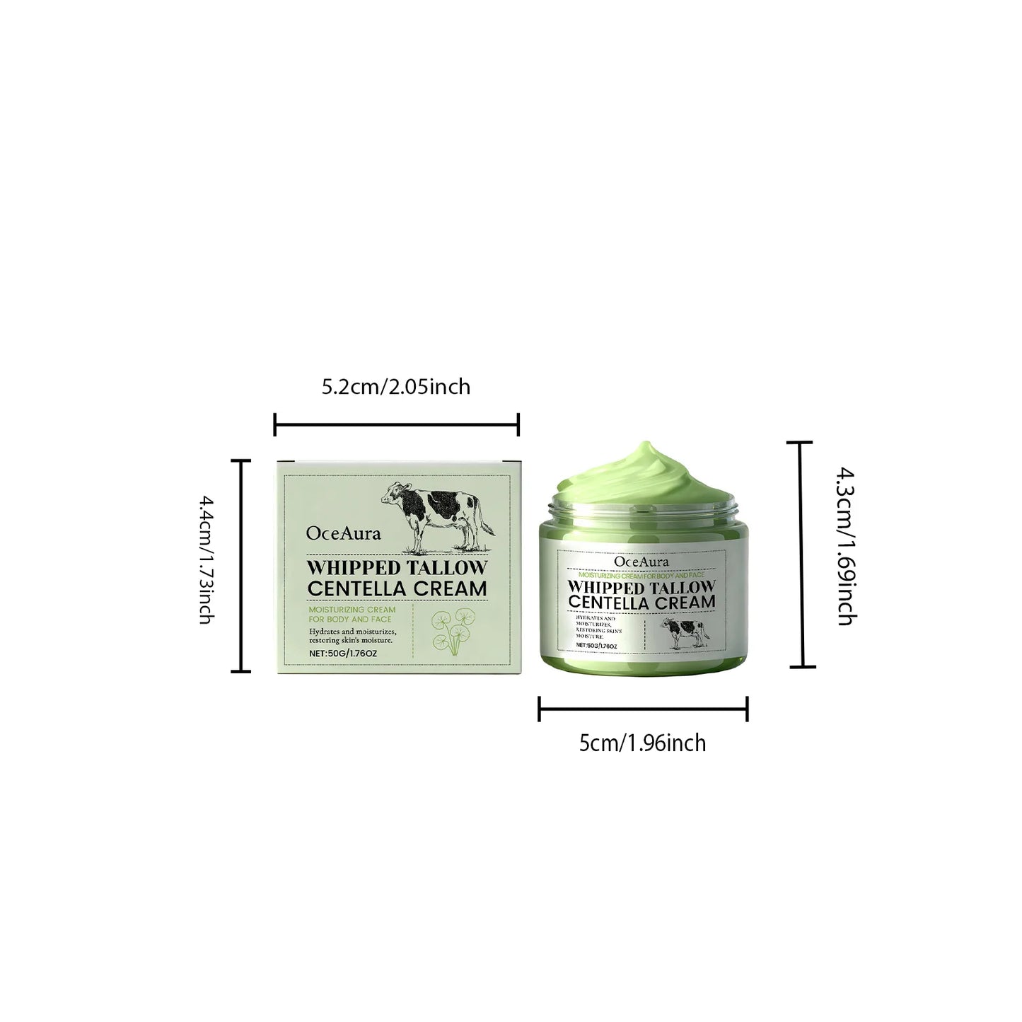 Whipped Tallow Centella Cream – Face & Body Moisturizer 50g