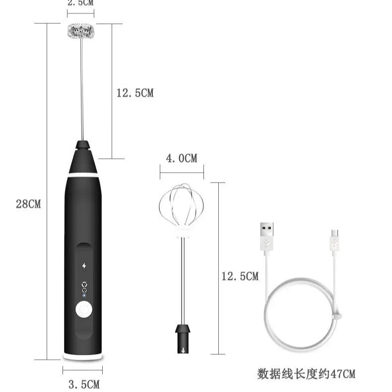 Handheld Electric Milk Frother USB Rechargeable Drink Mixer