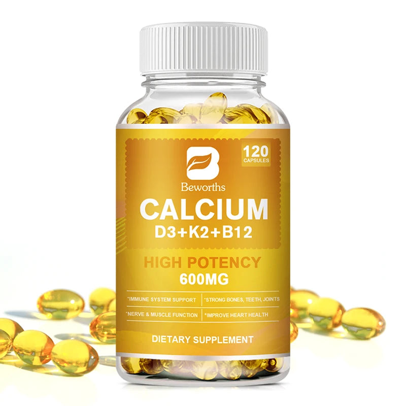 BEWORTHS 4-in-1 Vitamin D3 + Calcium Capsules – Bone, Heart & Immune Support Dietary Supplement Peaceful Pleasures Health and Wellness 120pcs 2bottles United States