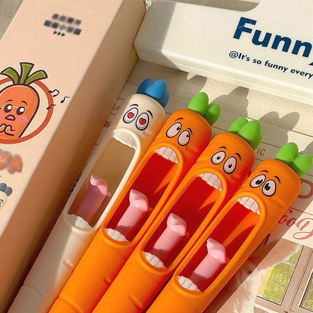 Carrot Pens Funny Fun Tongue Pushing Pen Neutral