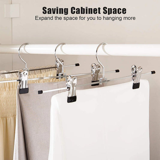 5pcs Anti-slip Metal Clothes Hangers Wind Proof Multi-purpose Skirt And Pants Racks for Trousers Wardrobe Drying Clip Peaceful Pleasures Health and Wellness