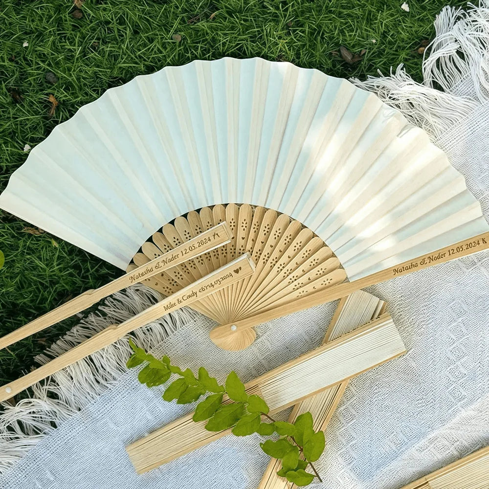 Custom Wooden Hand Fan | Wedding & Bachelorette Party Favor
