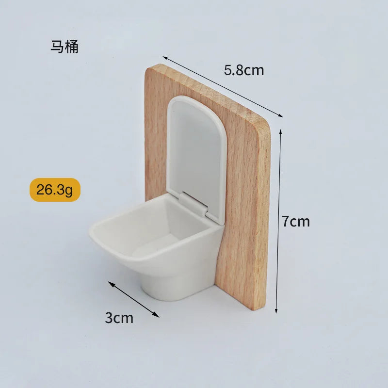 1:12 Dollhouse Simulation Bathroom Toy White Wash Basin Dollhouse 1/12 Dollhouse Simulation Toilet Model Furniture Miniature Peaceful Pleasures Health and Wellness toilet