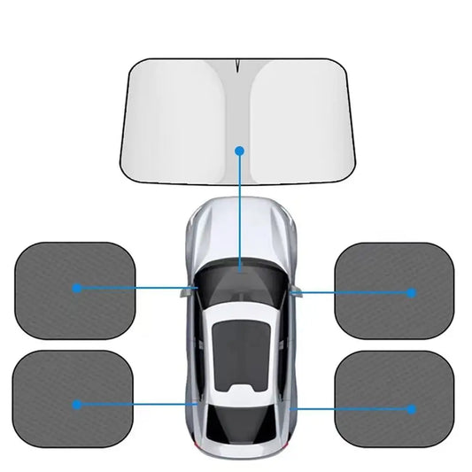 Car Sunshade Kit – Windshield & 4 Side Window UV Curtains Car Window Sunshade Oasis Select All Protection 145cm