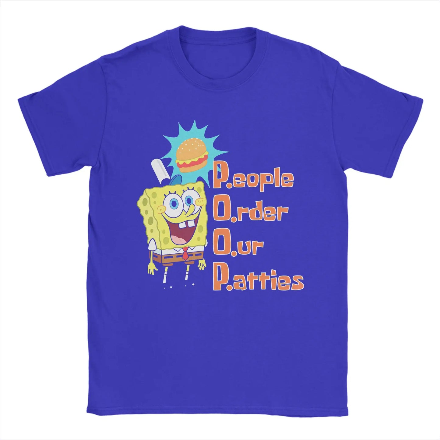S-Spongebobs Men's T Shirt Novelty Tee Shirt Short Sleeve Round Neck T-Shirt 100% Cotton Summer Clothes Peaceful Pleasures Health and Wellness