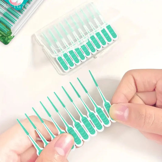 100-Pack Silicone Interdental Brushes | Interproximal Flossing Interdental Brush Peaceful Pleasures Health and Wellness