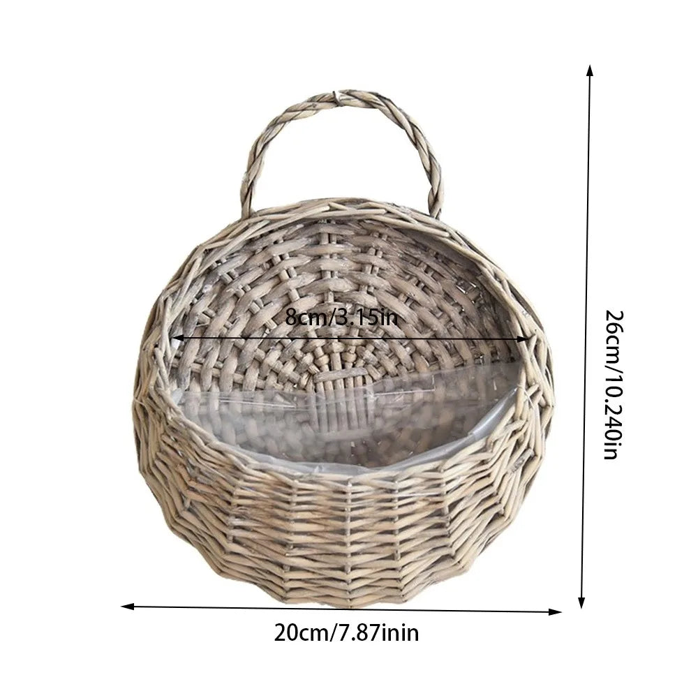 Handmade Wicker Hanging Flower Basket | Wall Planter S/M/L