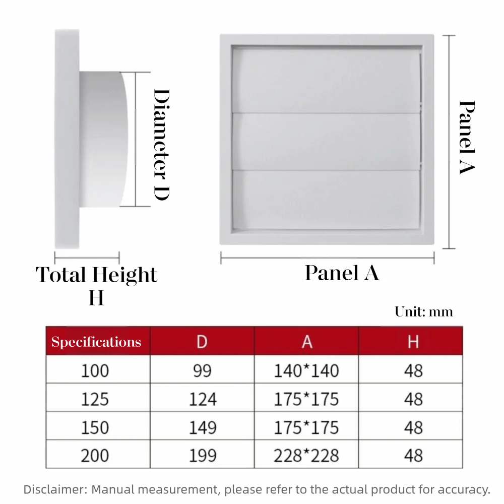 White Plastic Dryer Vent Hood Cover Grille with Screen | 4–8"