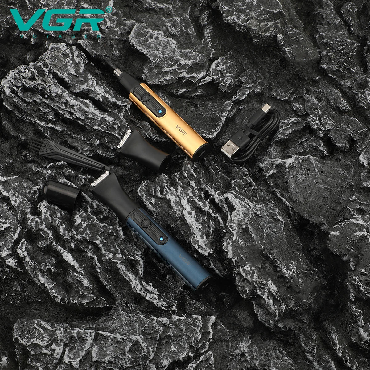 VGR 626 2-in-1 Convenient Hair Cleaning Set Men's Shaver Shaver Metal Nose Hair Trimmer Deep Cleaning Hair Trimmer Hair Removal Peaceful Pleasures Health and Wellness