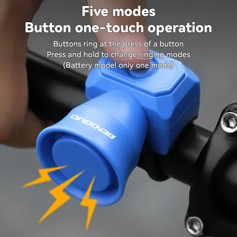 Bicycle Horn Mountain Bike Battery/USB Charging Waterproof Electronic Bike Bell Riding Equipment Children's Scooter Accessories Peaceful Pleasures Health and Wellness
