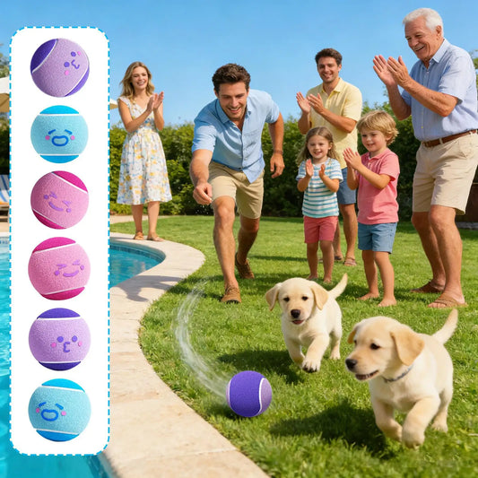 Dog Tennis Balls 6-Pack – Squeaky Fetch Toys for Puppies Dog Fetch Toy Peaceful Pleasures Health and Wellness