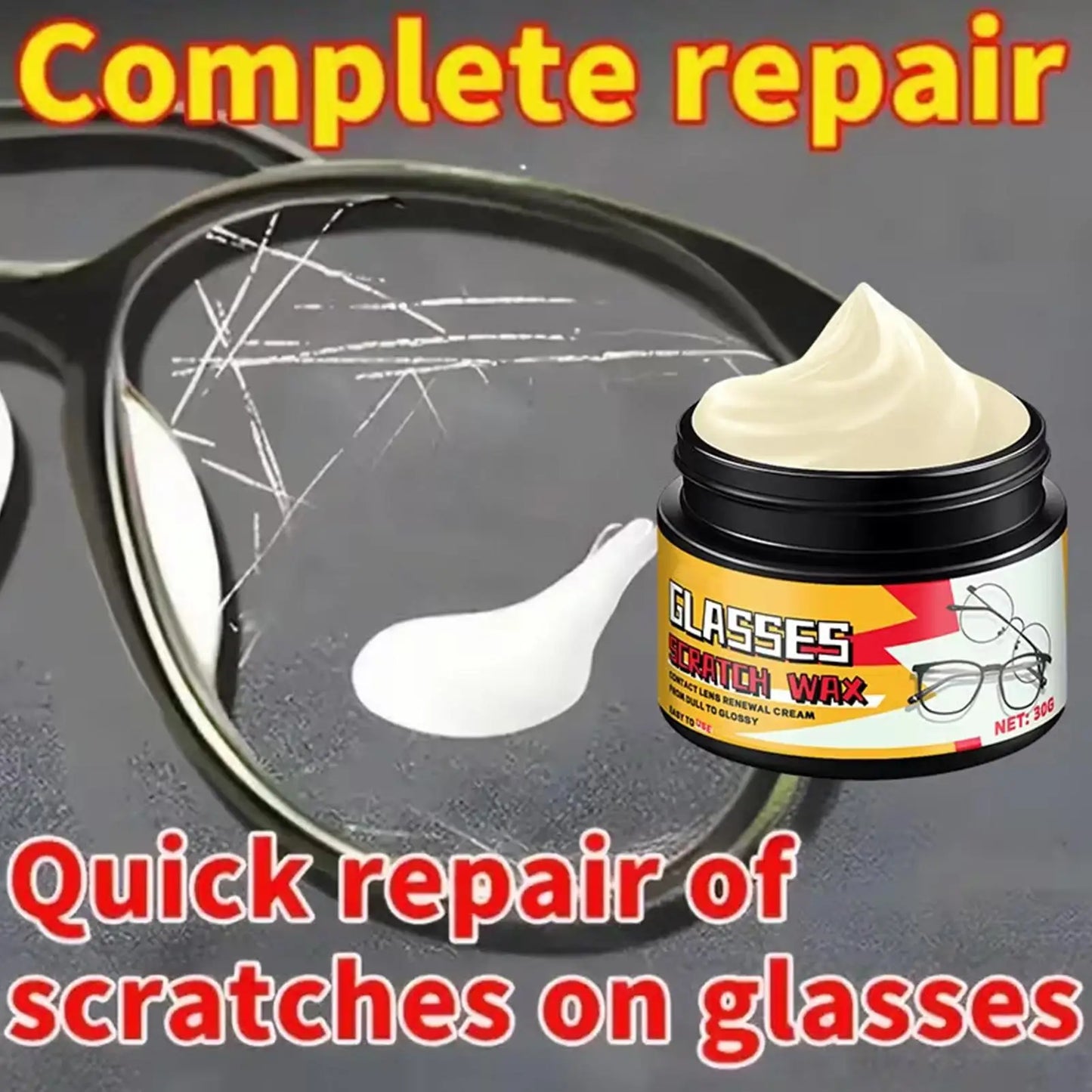 Eyeglass Lens Scratch Repair Cream – 30g Restoring Polish