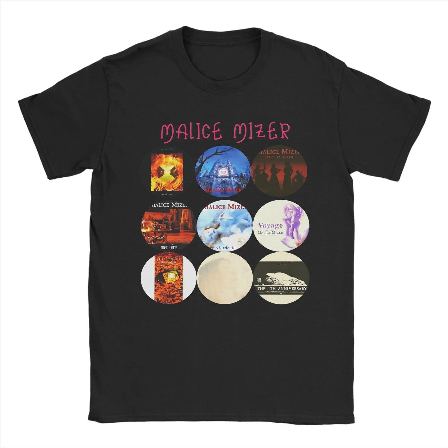 Malice Mizer T Shirt Men's 100% Cotton Funny T-Shirt Round Neck Rock Band Tees Short Sleeve Clothes Original Peaceful Pleasures Health and Wellness