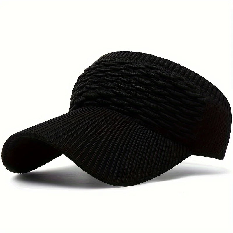 Women's Knitted Visor Sun Hat – Breathable Elastic Running Cap