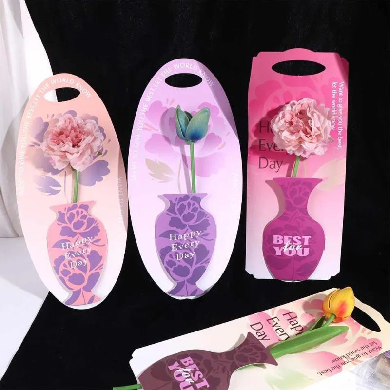 5-Pack Folding Flower Box DIY Bouquet Tote Gift Packaging
