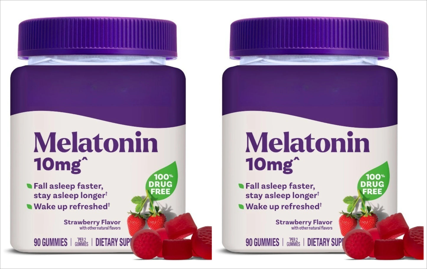 Melatonin Gummies 10mg Strawberry – 90 Count Sleep Support