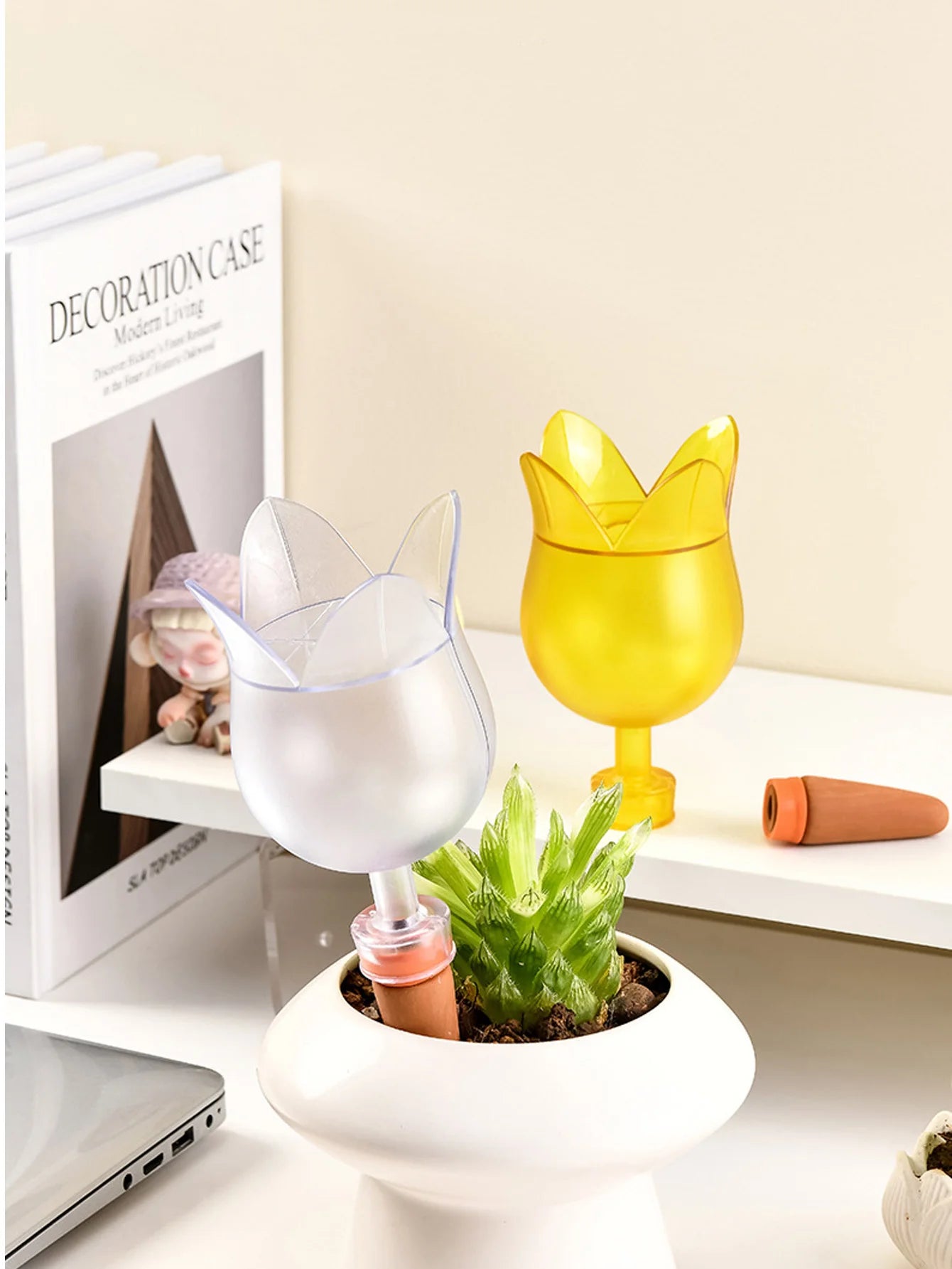 1PCS Flower shape Automatic Plant Watering Insert Effortless Self Watering Device Drip Irrigation System For Indoor Outdoor Peaceful Pleasures Health and Wellness