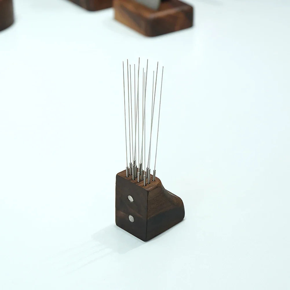 Magnetic Espresso Coffee Distribution Needle Tool | Wood & Steel