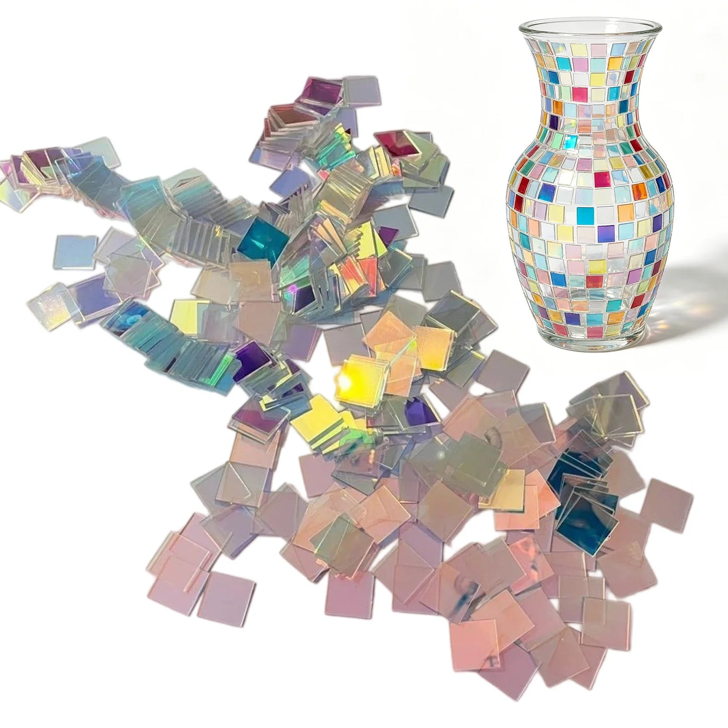 50/100PCS Riandiant Color Plexiglass Iridescent Square Acylic Sheets DIY keychains,Crafting,Home Decoration,Toys,Art Creation Peaceful Pleasures Health and Wellness