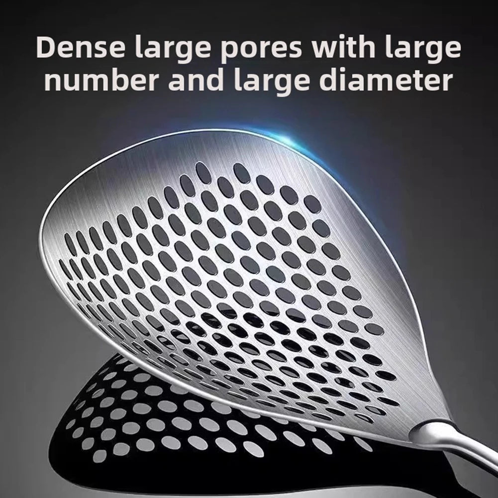 Large Stainless Steel Skimmer Strainer Spoon | Dumpling & Fry Kitchen Skimmer Strainer Peaceful Pleasures Health and Wellness