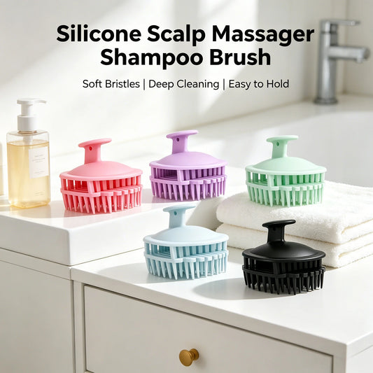 Ergonomic Handle Scalp Exfoliating Shampoo Brush, Multi-Color Hair Washing Scrub Massage Comb For Barber Salon Hair Care Peaceful Pleasures Health and Wellness