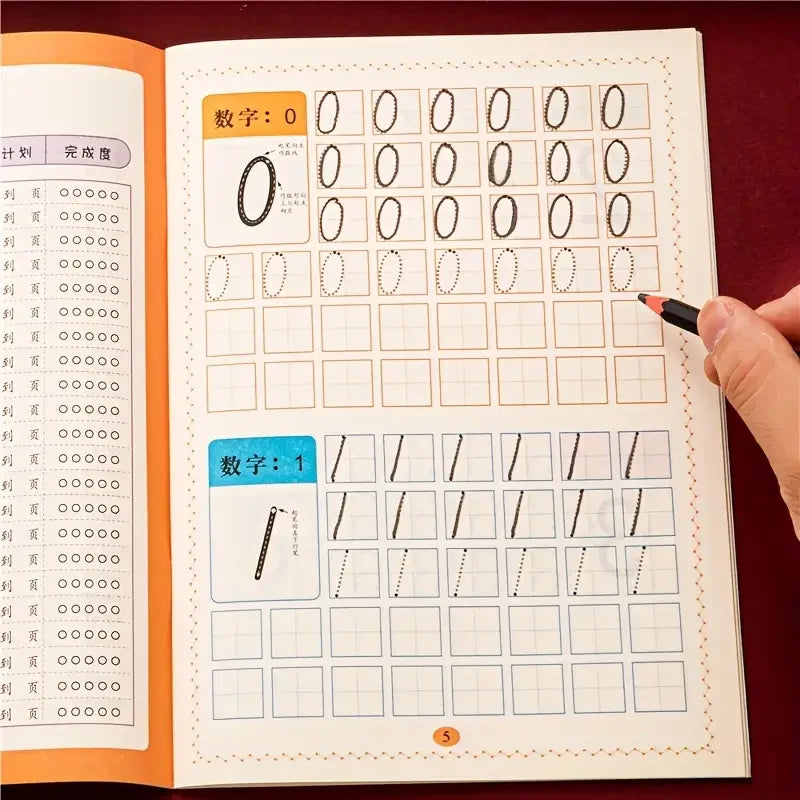 Workbook Tracing Numbers 0-100 Handwriting Textbook Learning Math