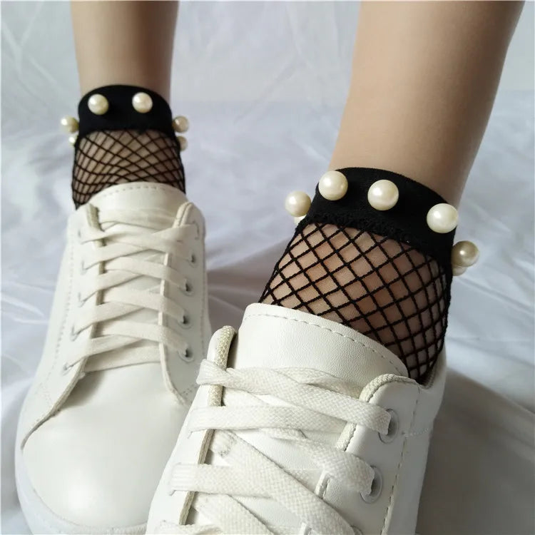 1pairs/2PCS Chic Streetwear Women's Harajuku Breathable Rivet Fishnet Socks.Sexy Hollow out Nets Socks Ladies Mesh Sox Hosiery Peaceful Pleasures Health and Wellness 13 10-12T China Mainland