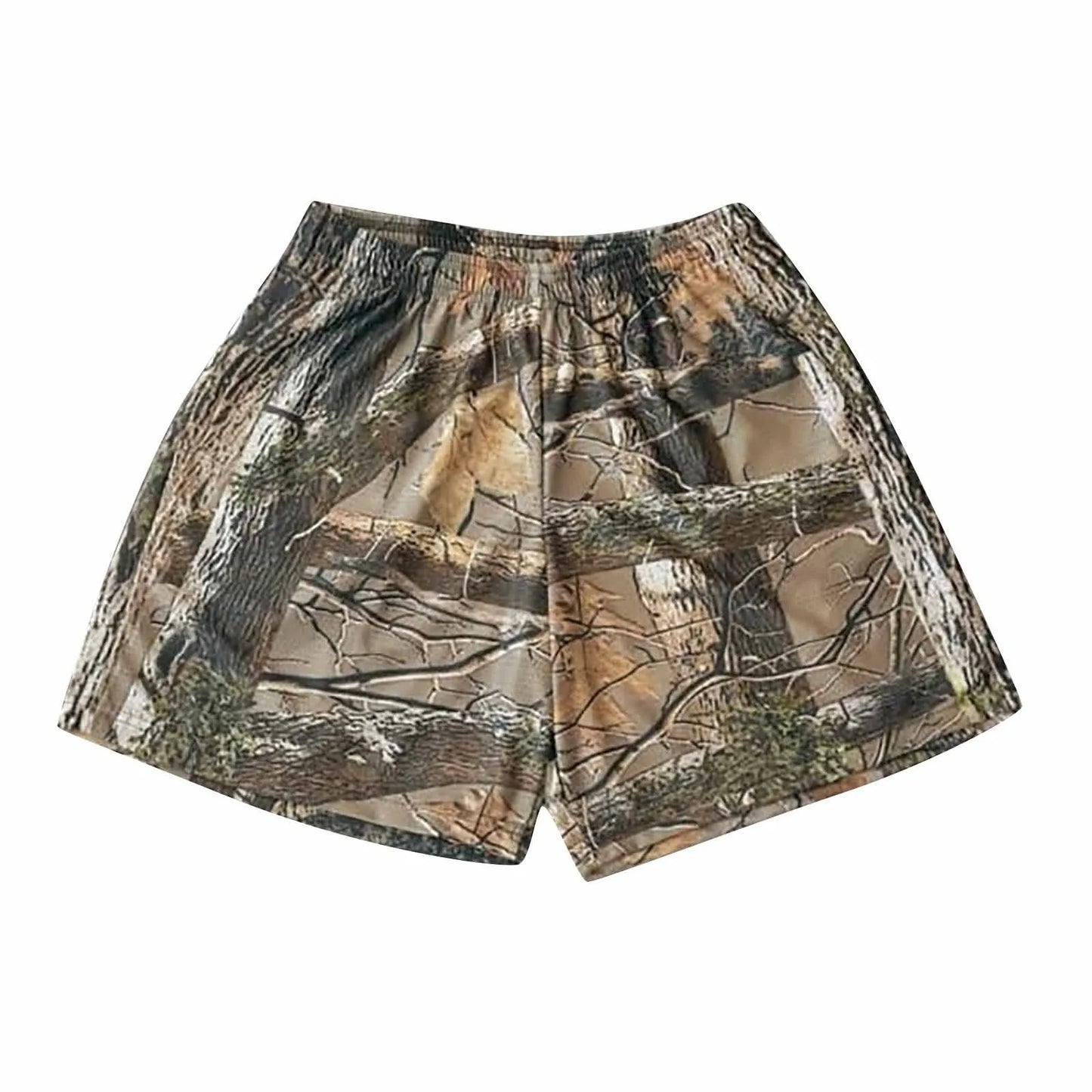 American Trendy Shorts Tree Trunk Graphics Casual Shorts Women Men Oversize Sports Trunks Street Short Pants Hawaii Beach Pants Peaceful Pleasures Health and Wellness