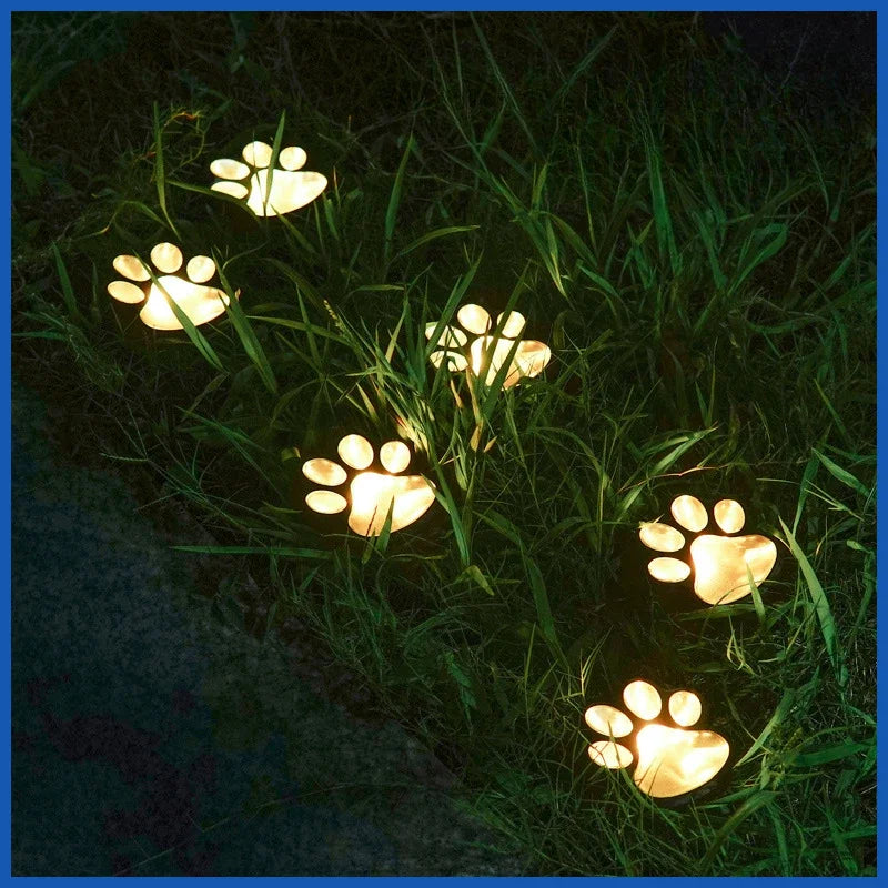 3-Pack Solar Dog Paw Print Garden Lights | Waterproof LED