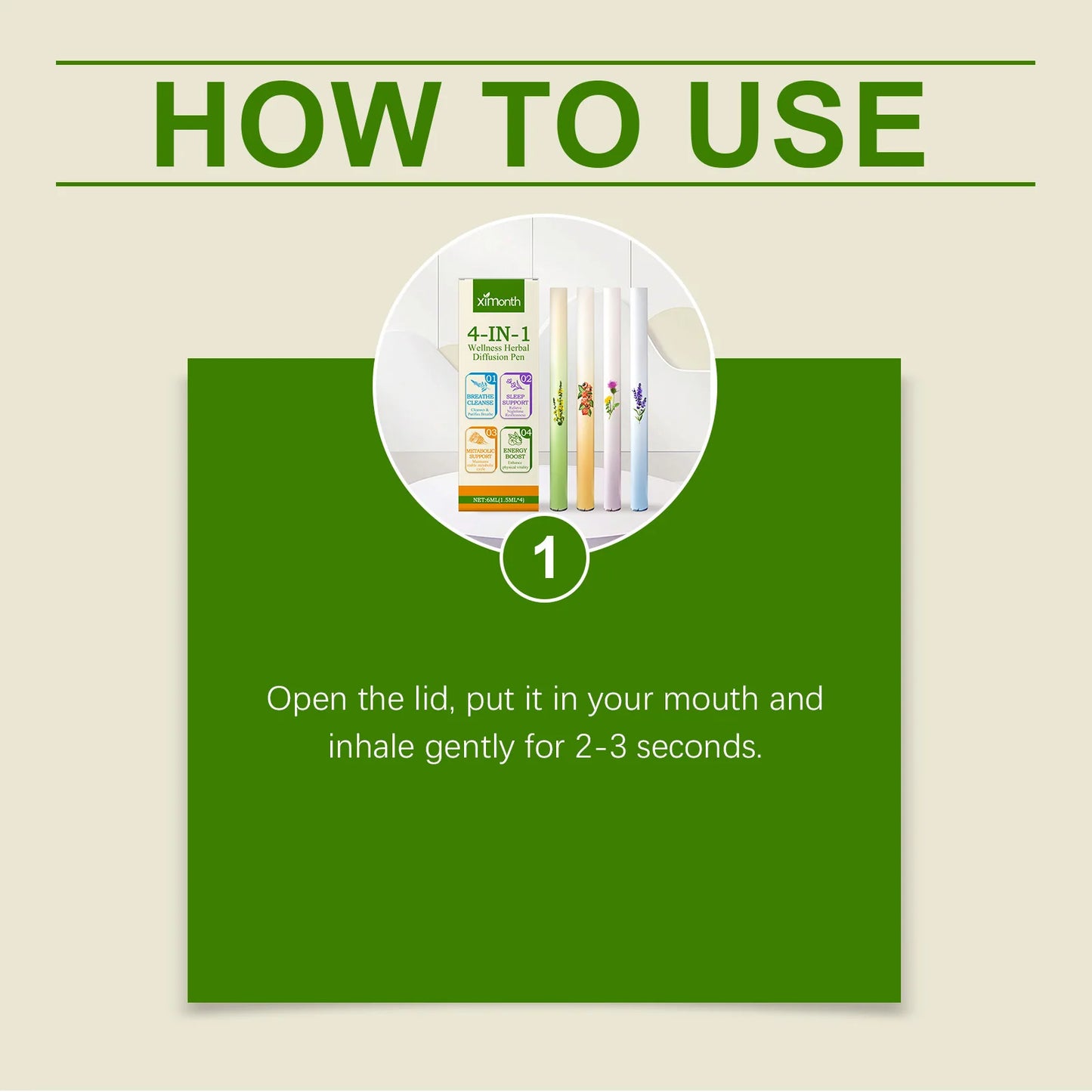 XIMONTH Herbal Aromatherapy Inhaler Stick Set of 4 | Relaxing
