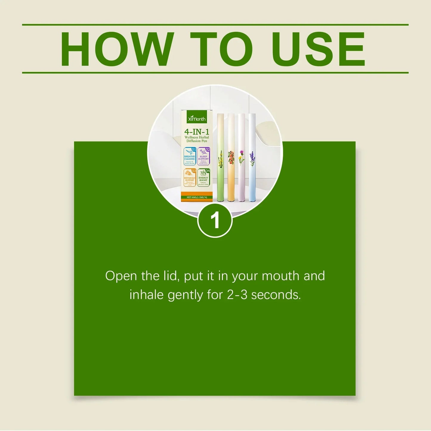 XIMONTH Herbal Aromatherapy Inhaler Stick | Calm & Refresh