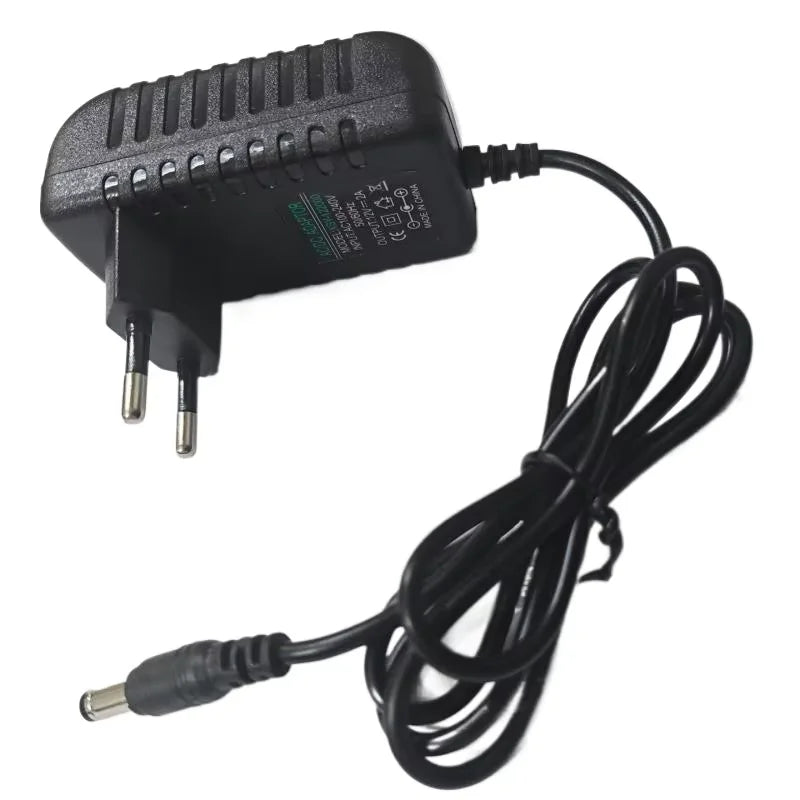 2-Pack 12V 2A Power Adapter AC 100-240V EU/US Plug – Camera & LED