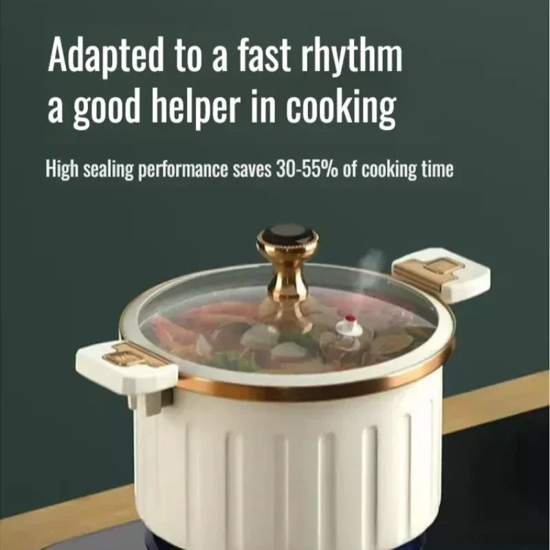 Micro Pressure Cooker Household Large Capacity cooking Pot with Double Ear Non-stick Multi-function Soup Pot Pressure Cooking Peaceful Pleasures Health and Wellness
