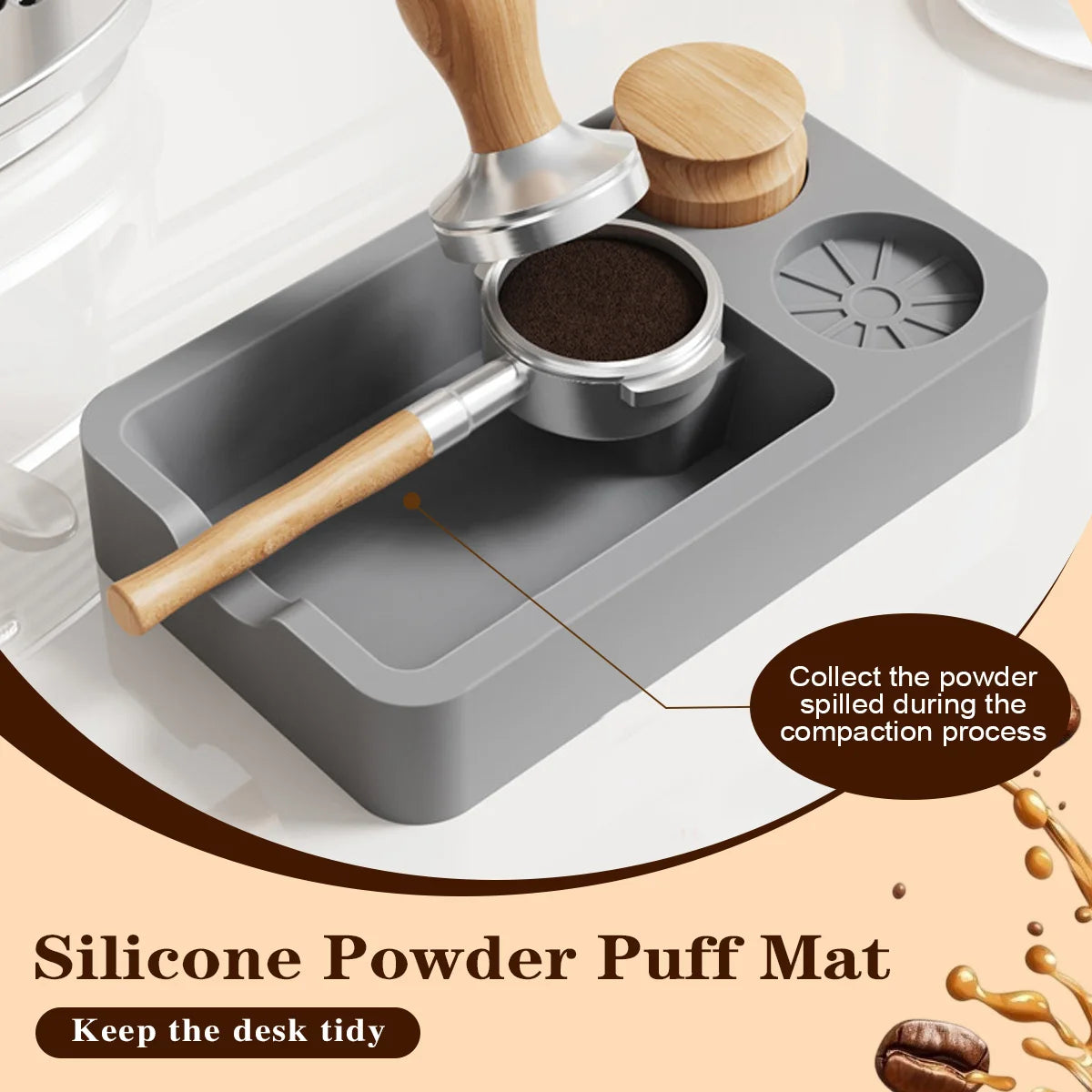 2 in 1 Espresso Tamping Station, Espresso Knock Box, Espresso Coffee Organizer Box Fit for Storage 51, 54, 58MM Espresso Tamper Peaceful Pleasures Health and Wellness