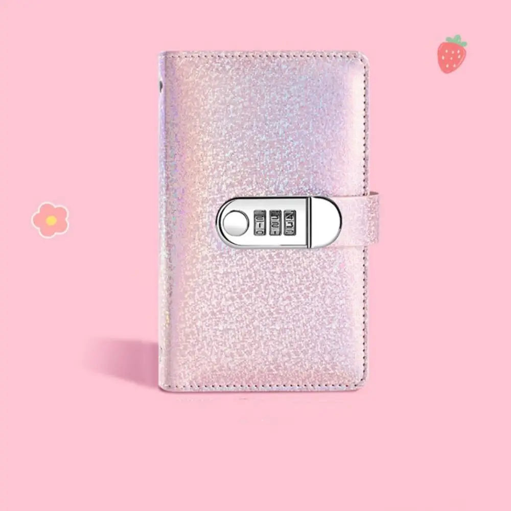 PU Leather Cover 100 Envelope Challenge Binder Reusable Waterproof Password Lock Saving Notebook Shiny Large Capacity Peaceful Pleasures Health and Wellness
