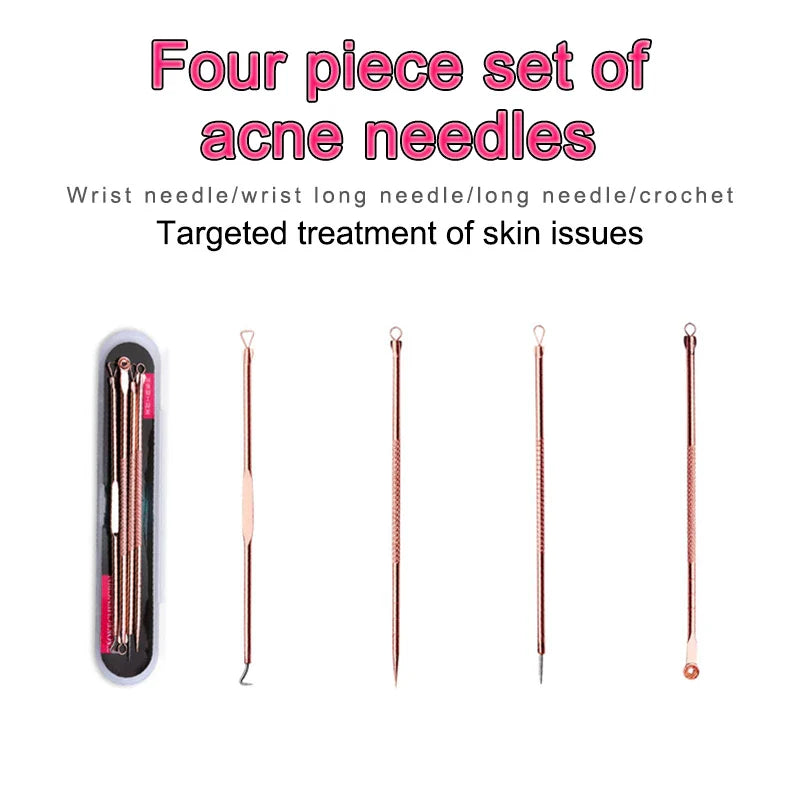 4-Piece Comedone Extractor Kit – Stainless Steel Blemish Tools