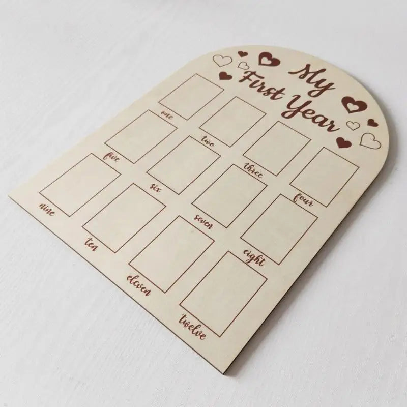 Baby First Year Photo Display Board – 12 Month Picture Frame