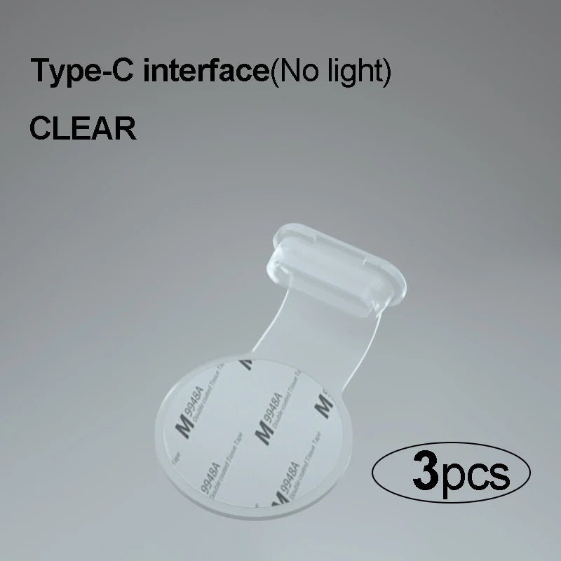 Phone Protector Micro Usb Luminous anti-loss Dust Plug Charm iphone 14 pro Accessories Rubber Plugs Type c Consumer Electronics Peaceful Pleasures Health and Wellness Type-c Clear(3pcs)