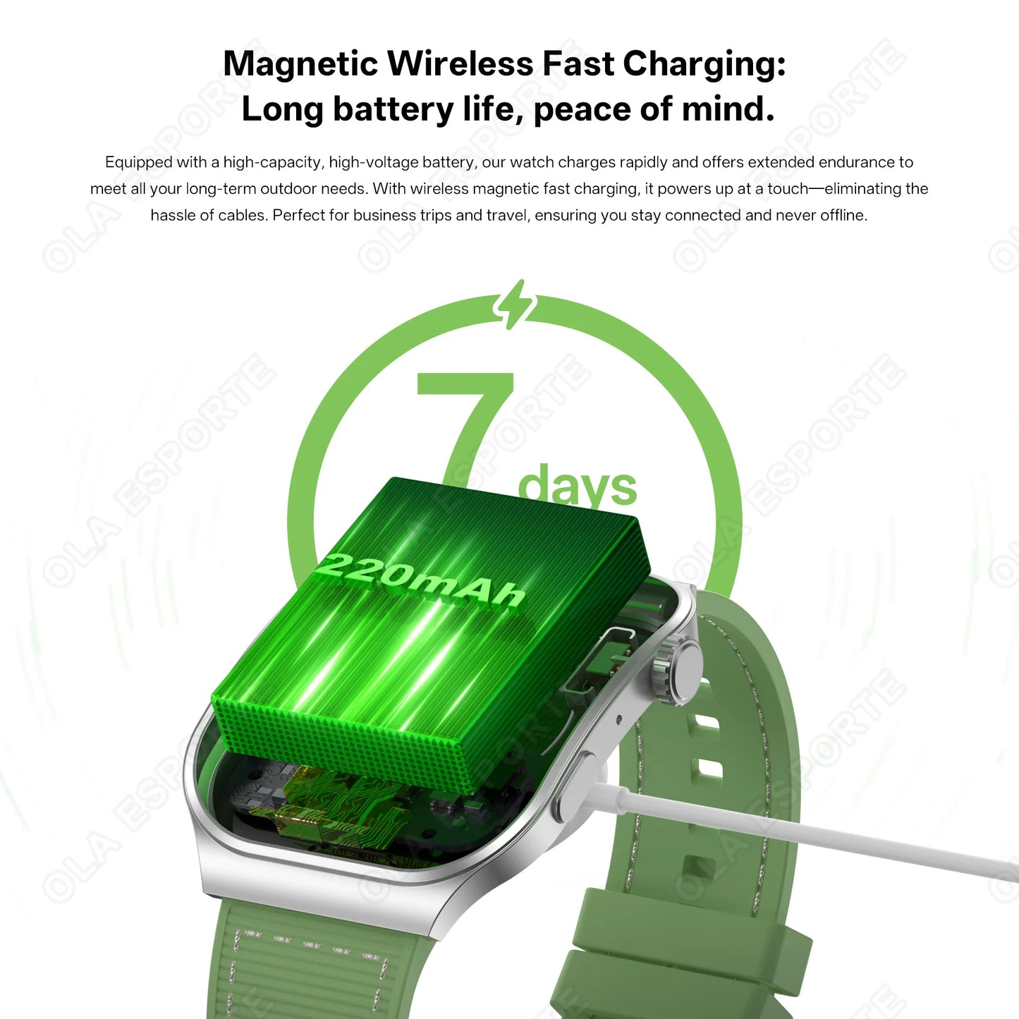 Ola Esporte Bluetooth Smart Watch Men 2.01" HD | Android iOS