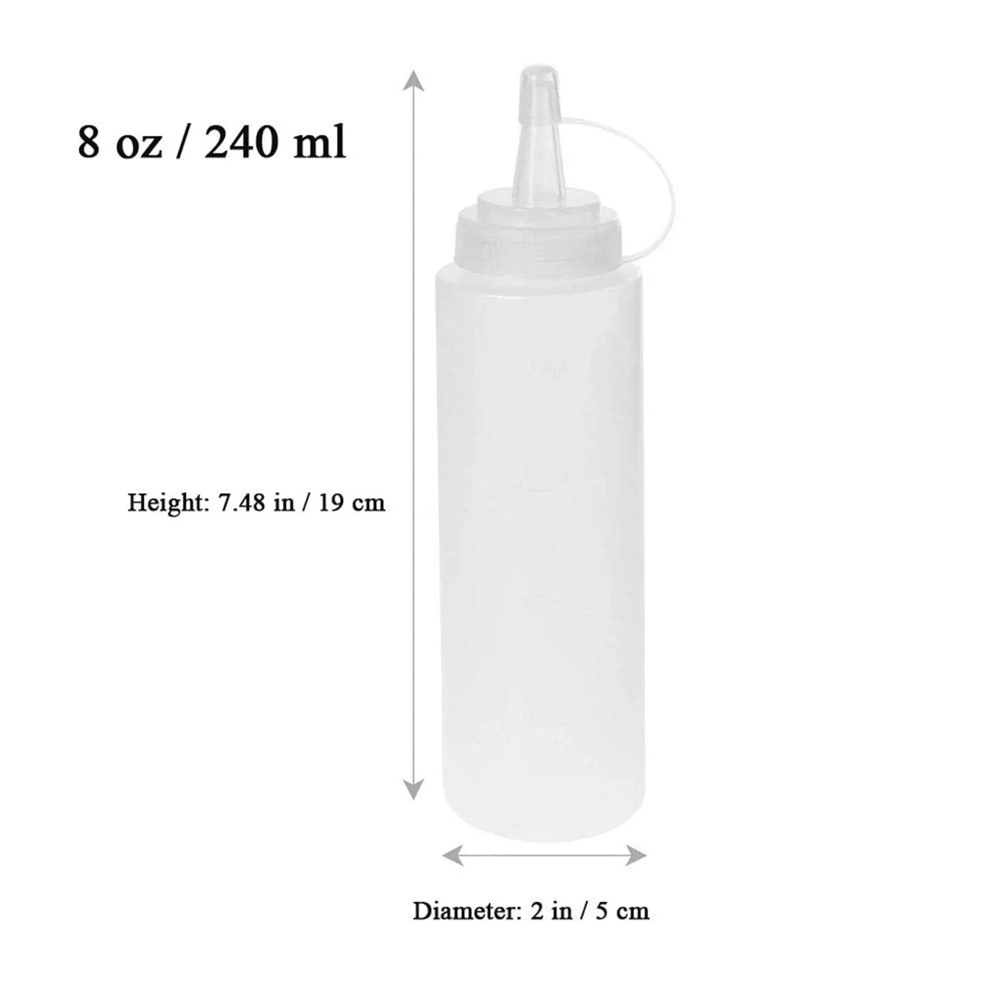 6-Pack Condiment Squeeze Bottles 240ml – Sauce, Oil & Ketchup