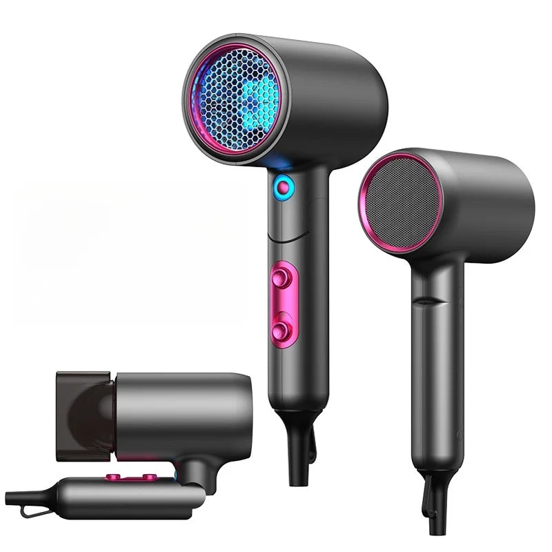 New Product Foldable High Air Volume Hair Dryer 2000W High-Power Fast Drying Blue Light Hair Dryer Eu/Us/Uk/Au Peaceful Pleasures Health and Wellness