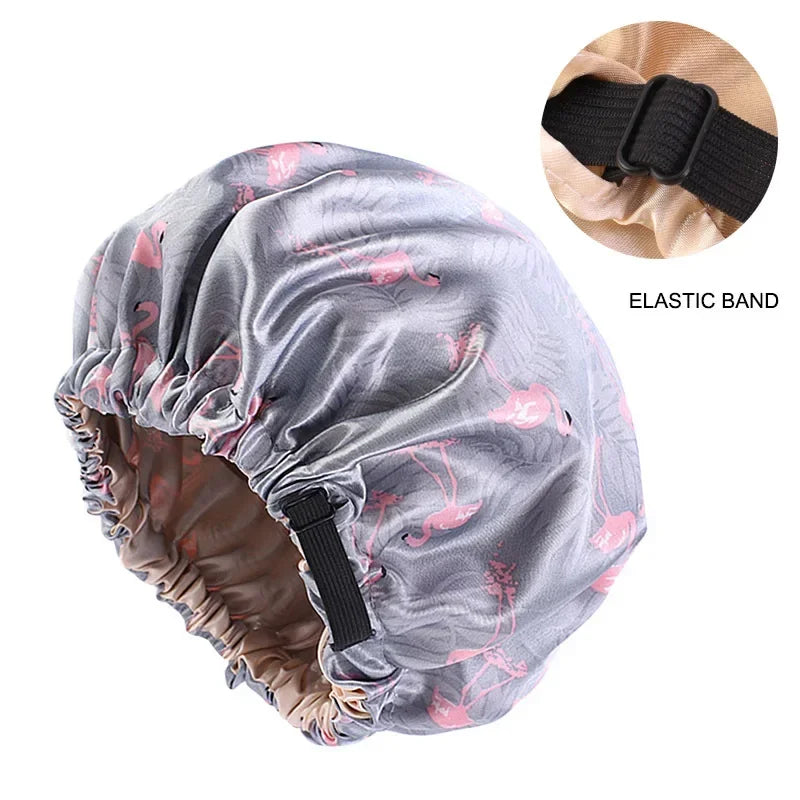 Double Layer Satin Sleep Bonnet | Adjustable Night Cap