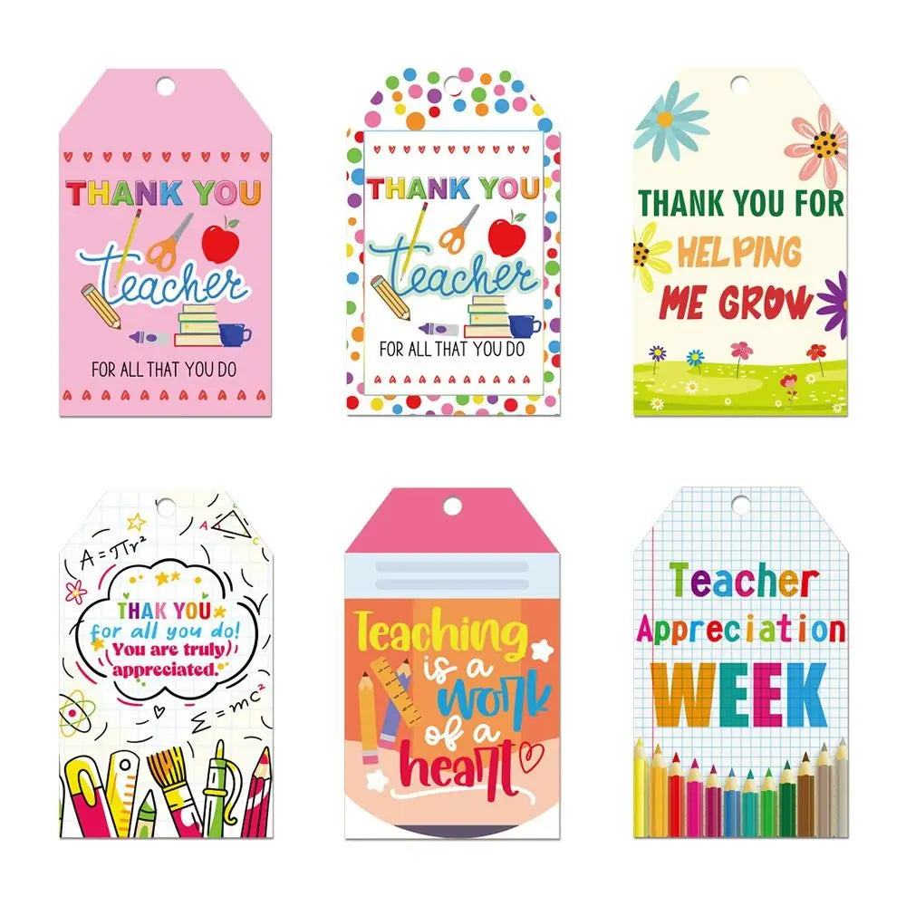 60pcs Teacher Appreciation Gift Tags | Hanging Cards & Cupcake Tags