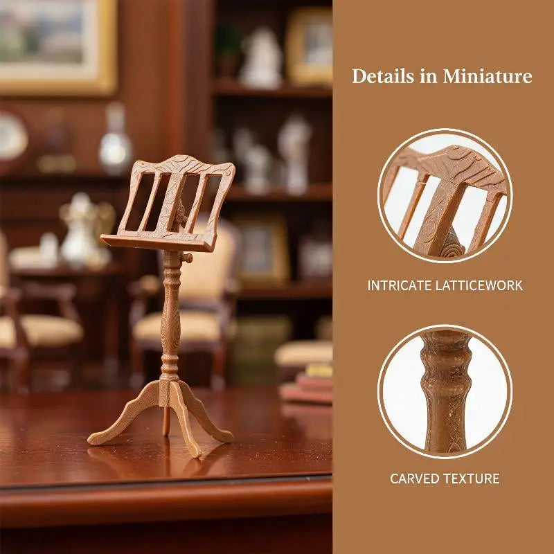 1:12 Miniature Music Stand Model | Dollhouse & Photo Prop