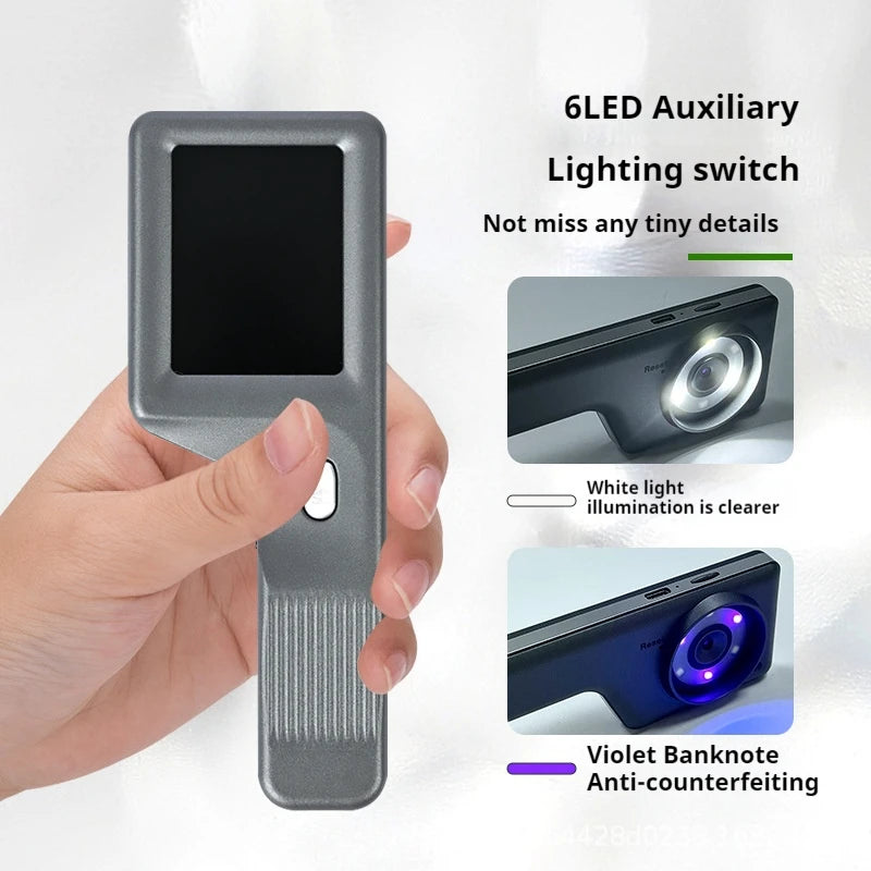 Handheld Electronic Magnifying Glass Specialized High-Definition Digital Microscope for Identification Peaceful Pleasures Health and Wellness