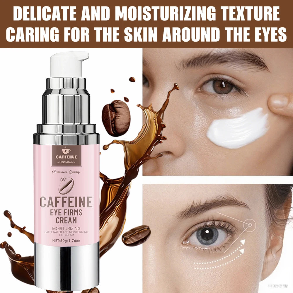 HISENRAIN Under Eye Cream with Caffeine, Vacuum Pump Anti-Aging Firm & Lift Dark Circles Puffiness, Professional Eye Treatment. Peaceful Pleasures Health and Wellness