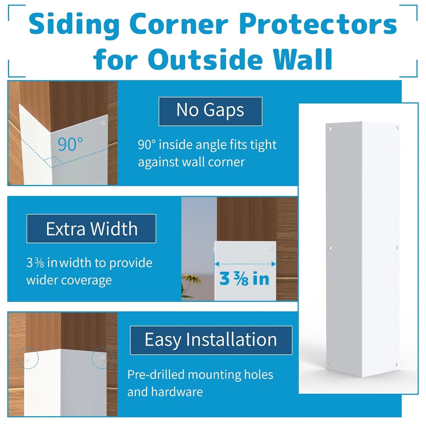 Aluminum Wall Corner Guards Heavy Duty Edge Cover Outdoor Siding