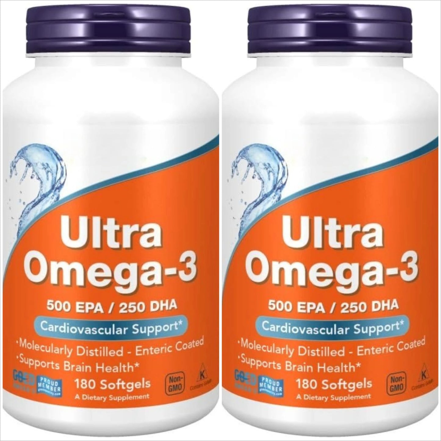 Omega-3 Softgels 180ct | 500mg EPA 250mg DHA | Non-GMO